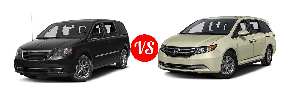 2016 Chrysler Town and Country Minivan S vs. 2016 Honda Odyssey Minivan EX-L - Front Left Comparison