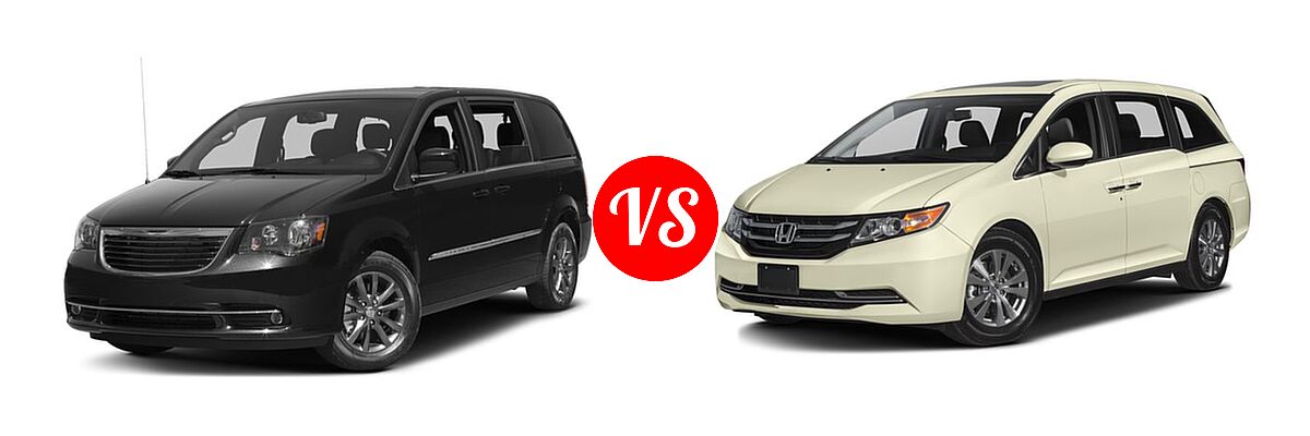 2016 Chrysler Town and Country Minivan S vs. 2016 Honda Odyssey Minivan EX-L - Front Left Comparison