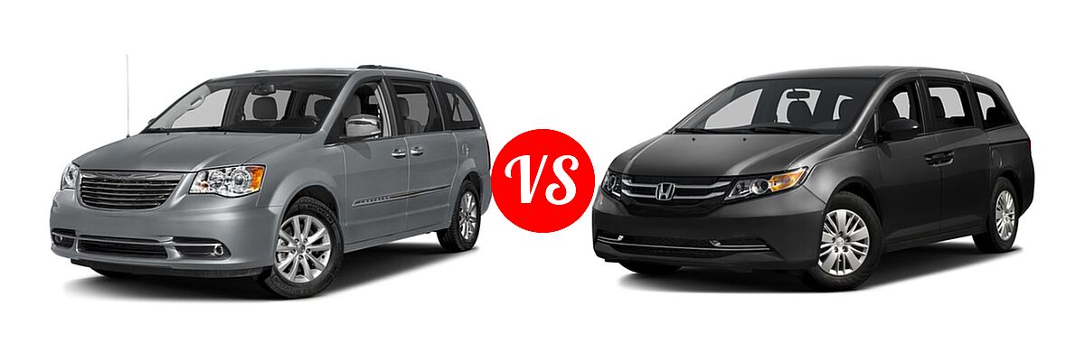 2016 Chrysler Town and Country Minivan Limited / Limited Platinum vs. 2016 Honda Odyssey Minivan LX - Front Left Comparison