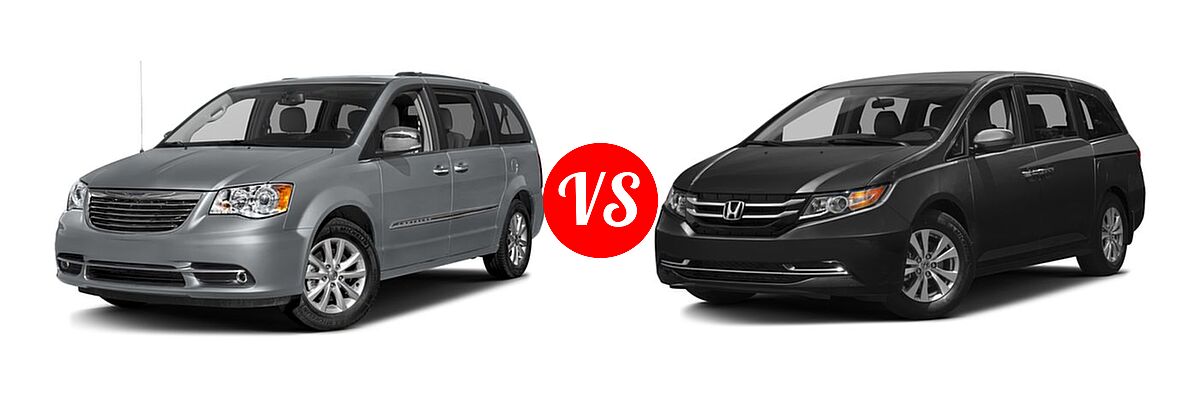 2016 Chrysler Town and Country Minivan Limited / Limited Platinum vs. 2016 Honda Odyssey Minivan EX - Front Left Comparison