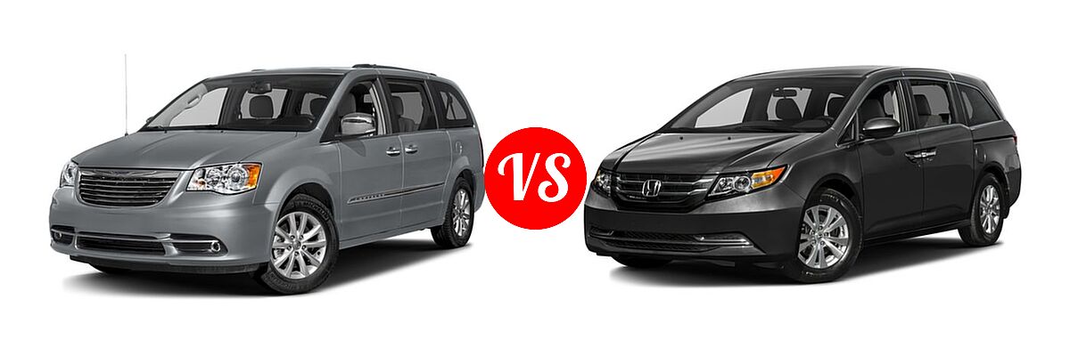 2016 Chrysler Town and Country Minivan Limited / Limited Platinum vs. 2016 Honda Odyssey Minivan SE - Front Left Comparison