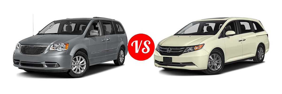 2016 Chrysler Town and Country Minivan Limited / Limited Platinum vs. 2016 Honda Odyssey Minivan EX-L - Front Left Comparison
