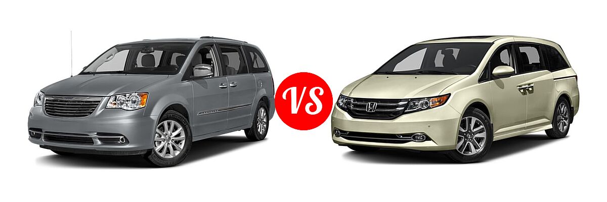 2016 Chrysler Town and Country Minivan Limited / Limited Platinum vs. 2016 Honda Odyssey Minivan Touring - Front Left Comparison