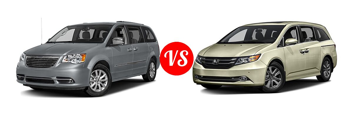 2016 Chrysler Town and Country Minivan Limited / Limited Platinum vs. 2016 Honda Odyssey Minivan Touring Elite - Front Left Comparison