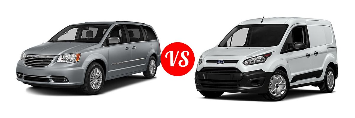 2016 Chrysler Town and Country Minivan Touring-L / Touring-L Anniversary Edition vs. 2016 Ford Transit Connect Minivan XL / XLT - Front Left Comparison