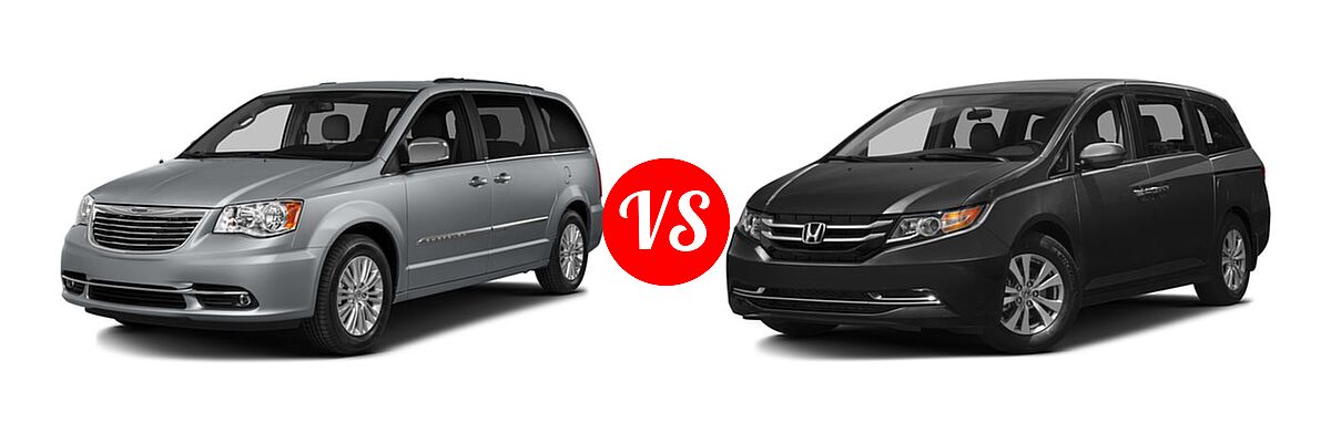 2016 Chrysler Town and Country Minivan Touring-L / Touring-L Anniversary Edition vs. 2016 Honda Odyssey Minivan EX - Front Left Comparison