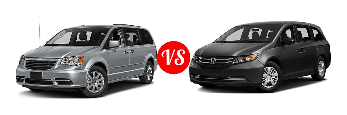 2016 Chrysler Town and Country Minivan LX / Touring vs. 2016 Honda Odyssey Minivan LX - Front Left Comparison