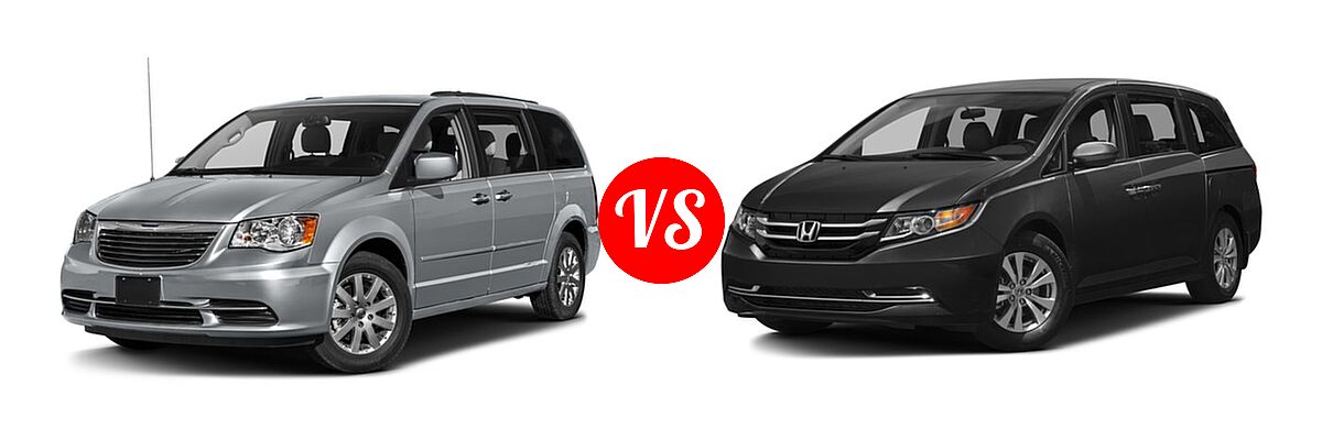 2016 Chrysler Town and Country Minivan LX / Touring vs. 2016 Honda Odyssey Minivan EX - Front Left Comparison