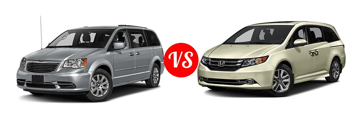 2016 Chrysler Town and Country Minivan LX / Touring vs. 2016 Honda Odyssey Minivan Touring - Front Left Comparison