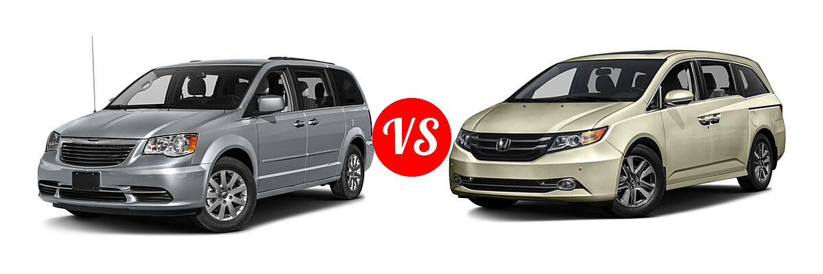 2016 Chrysler Town and Country Minivan LX / Touring vs. 2016 Honda Odyssey Minivan Touring Elite - Front Left Comparison