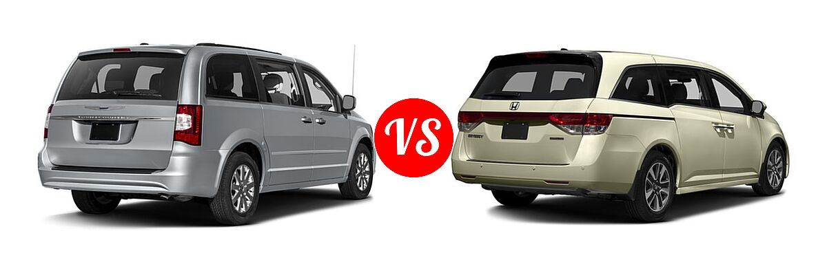 2016 Chrysler Town and Country Minivan LX / Touring vs. 2016 Honda Odyssey Minivan Touring - Rear Right Comparison