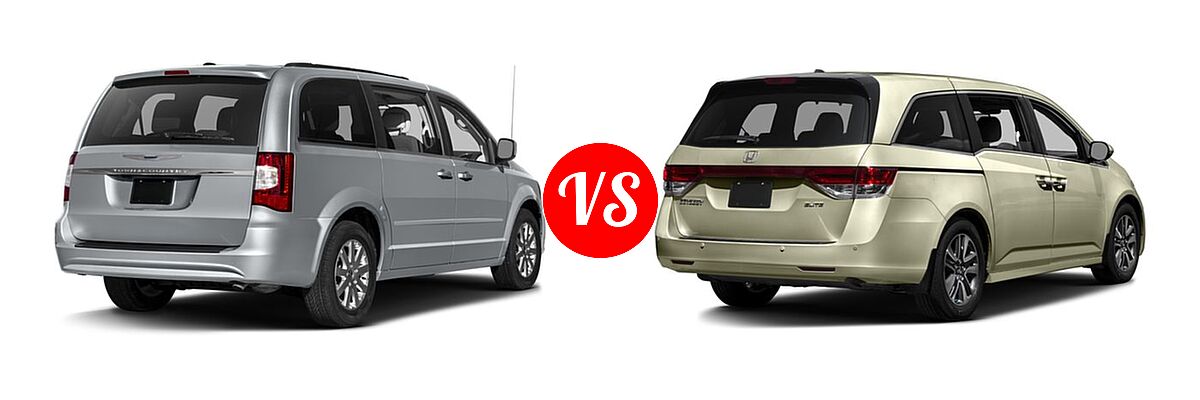 2016 Chrysler Town and Country Minivan LX / Touring vs. 2016 Honda Odyssey Minivan Touring Elite - Rear Right Comparison