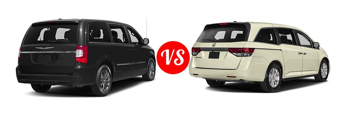 2016 Chrysler Town and Country Minivan S vs. 2016 Honda Odyssey Minivan EX-L - Rear Right Comparison