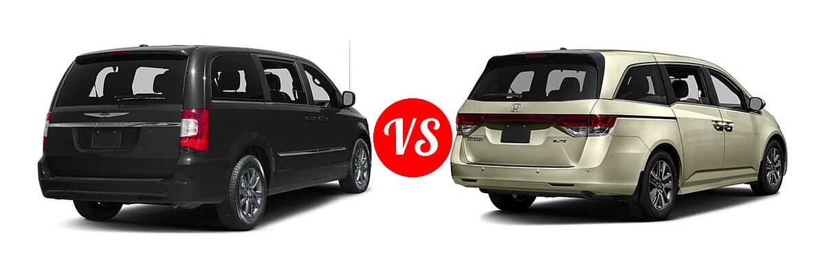 2016 Chrysler Town and Country Minivan S vs. 2016 Honda Odyssey Minivan Touring Elite - Rear Right Comparison
