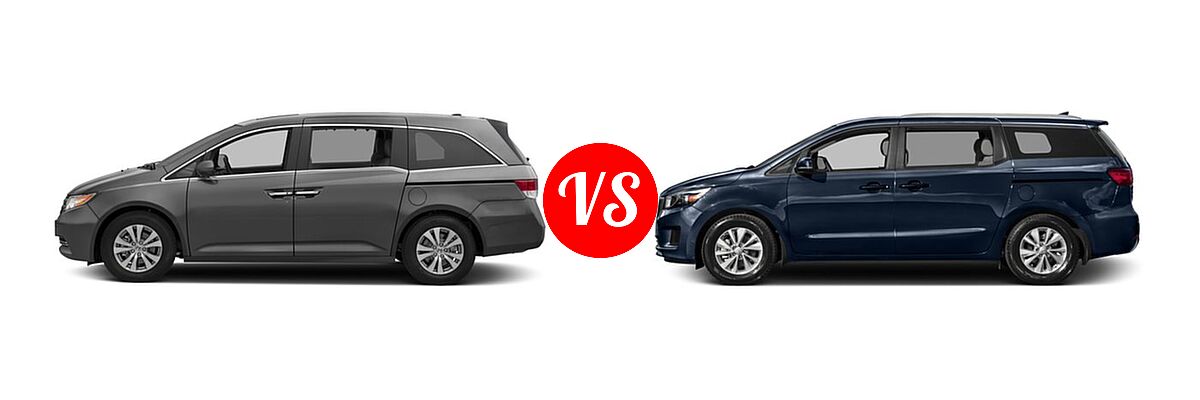 2017 Honda Odyssey Minivan EX-L vs. 2017 Kia Sedona Minivan L / LX - Side Comparison