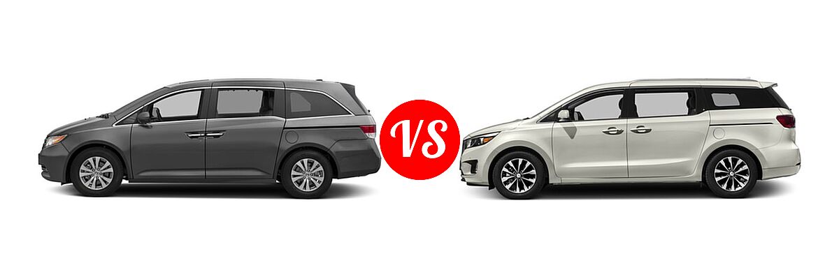 2017 Honda Odyssey Minivan EX-L vs. 2017 Kia Sedona Minivan EX / SX - Side Comparison