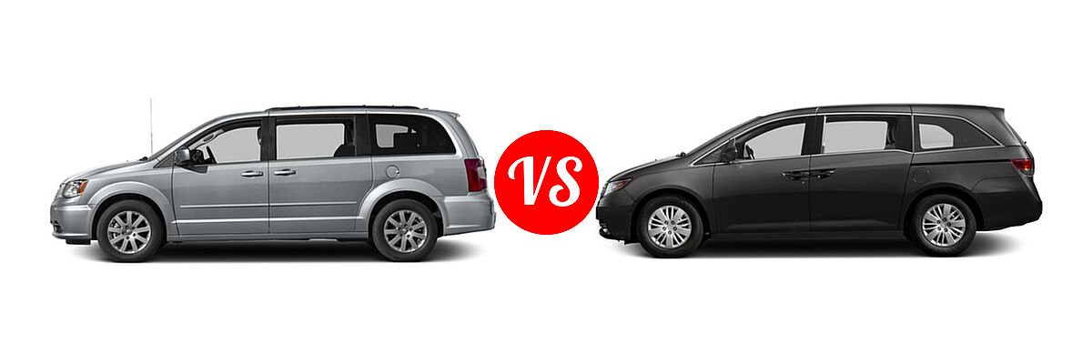 2016 Chrysler Town and Country Minivan LX / Touring vs. 2016 Honda Odyssey Minivan LX - Side Comparison
