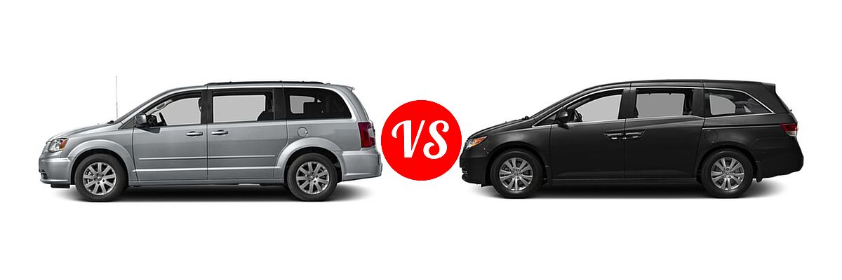 2016 Chrysler Town and Country Minivan LX / Touring vs. 2016 Honda Odyssey Minivan EX - Side Comparison
