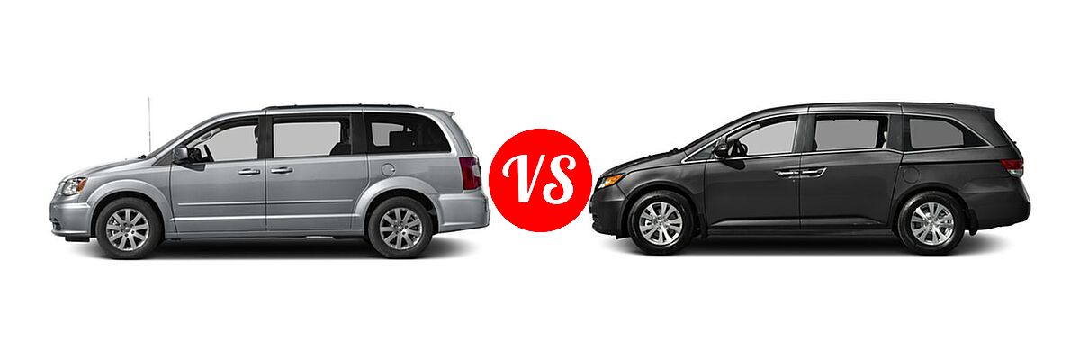 2016 Chrysler Town and Country Minivan LX / Touring vs. 2016 Honda Odyssey Minivan SE - Side Comparison
