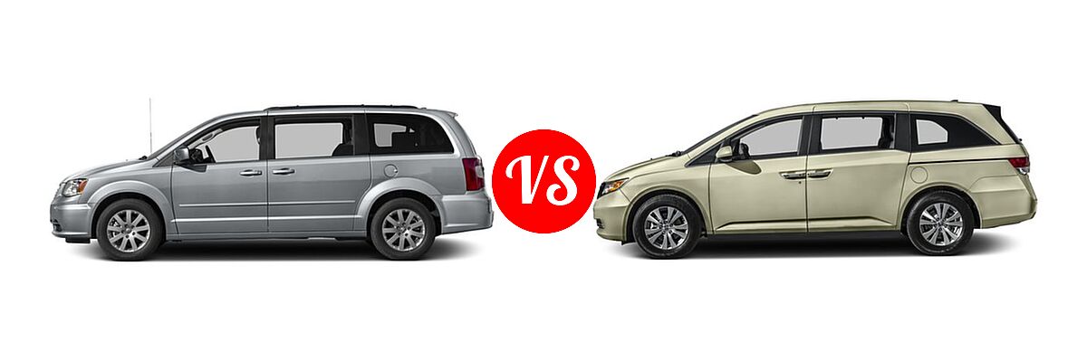 2016 Chrysler Town and Country Minivan LX / Touring vs. 2016 Honda Odyssey Minivan EX-L - Side Comparison