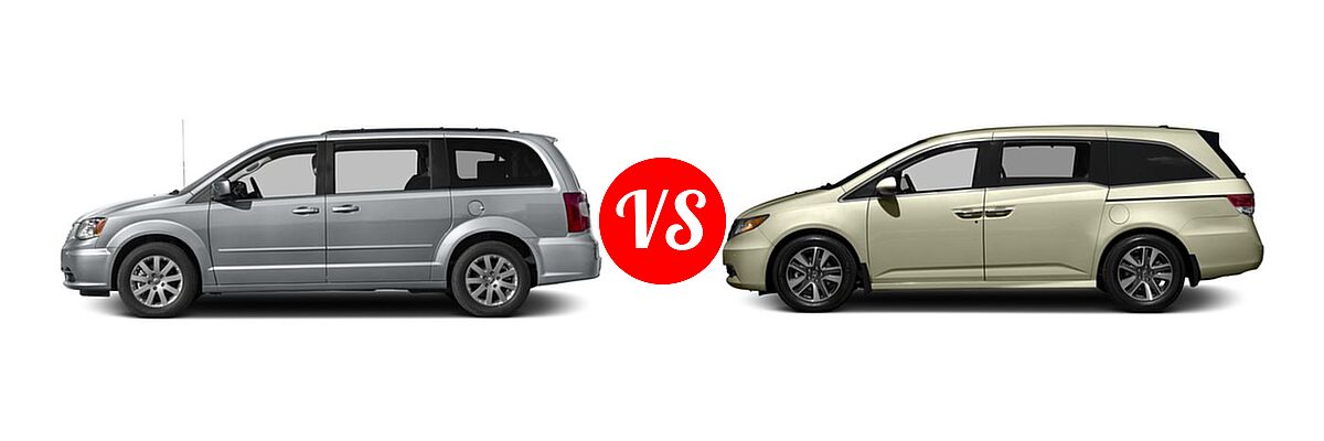 2016 Chrysler Town and Country Minivan LX / Touring vs. 2016 Honda Odyssey Minivan Touring - Side Comparison