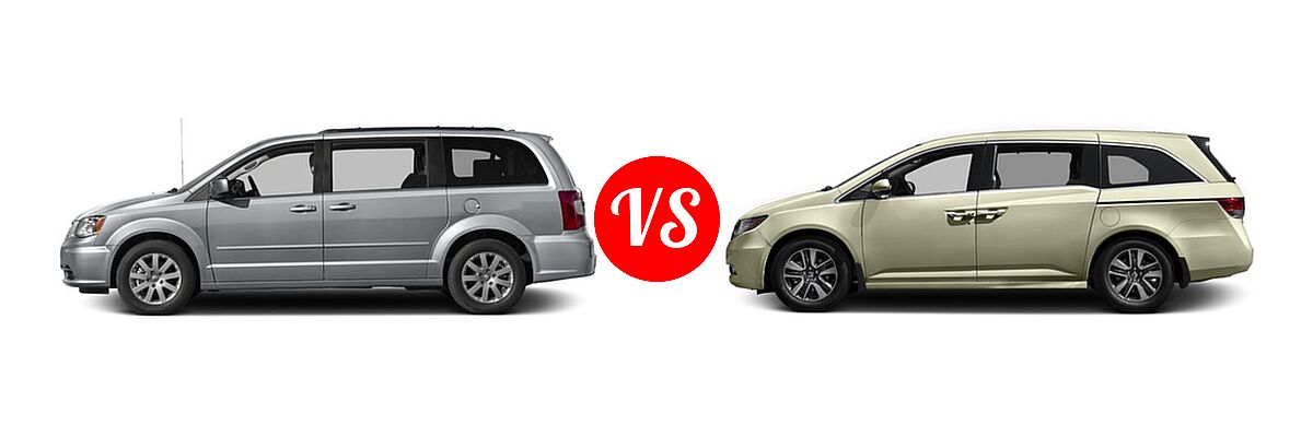 2016 Chrysler Town and Country Minivan LX / Touring vs. 2016 Honda Odyssey Minivan Touring Elite - Side Comparison