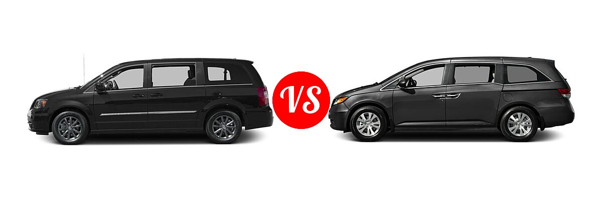 2016 Chrysler Town and Country Minivan S vs. 2016 Honda Odyssey Minivan SE - Side Comparison