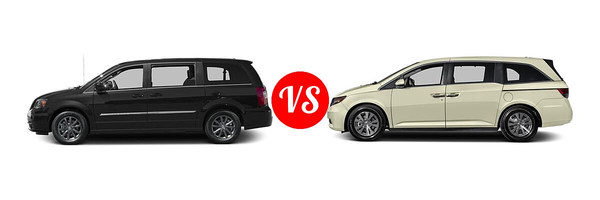 2016 Chrysler Town and Country Minivan S vs. 2016 Honda Odyssey Minivan EX-L - Side Comparison
