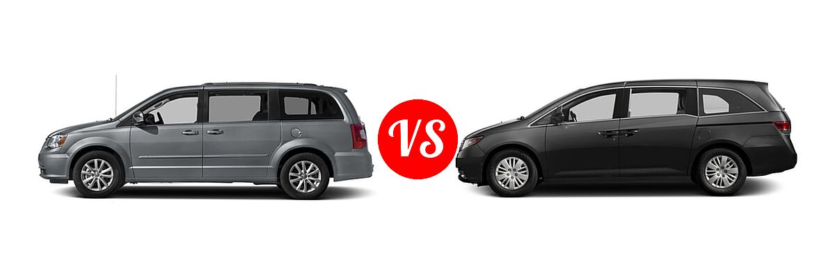 2016 Chrysler Town and Country Minivan Limited / Limited Platinum vs. 2016 Honda Odyssey Minivan LX - Side Comparison