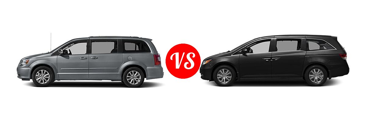 2016 Chrysler Town and Country Minivan Limited / Limited Platinum vs. 2016 Honda Odyssey Minivan EX - Side Comparison
