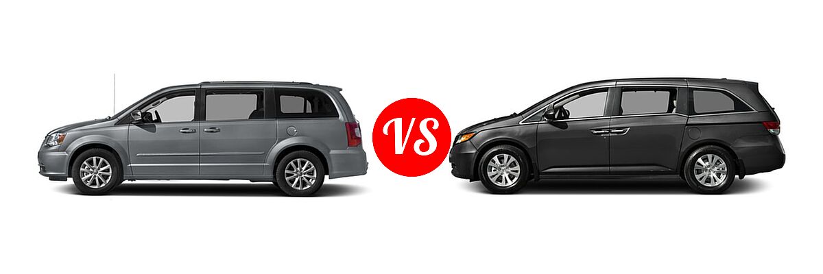 2016 Chrysler Town and Country Minivan Limited / Limited Platinum vs. 2016 Honda Odyssey Minivan SE - Side Comparison