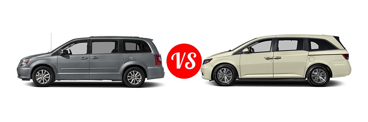 2016 Chrysler Town and Country Minivan Limited / Limited Platinum vs. 2016 Honda Odyssey Minivan EX-L - Side Comparison