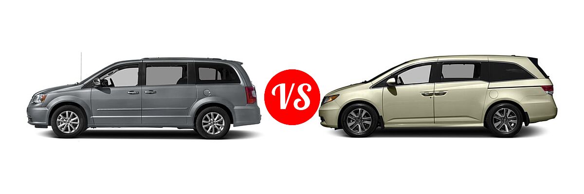 2016 Chrysler Town and Country Minivan Limited / Limited Platinum vs. 2016 Honda Odyssey Minivan Touring - Side Comparison