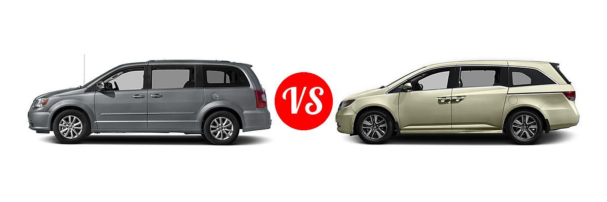 2016 Chrysler Town and Country Minivan Limited / Limited Platinum vs. 2016 Honda Odyssey Minivan Touring Elite - Side Comparison