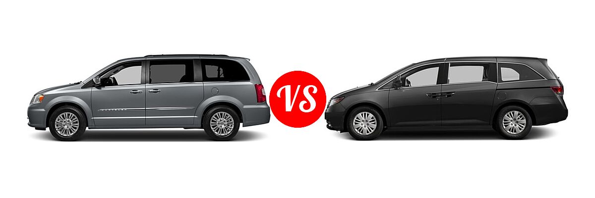 2016 Chrysler Town and Country Minivan Touring-L / Touring-L Anniversary Edition vs. 2016 Honda Odyssey Minivan LX - Side Comparison