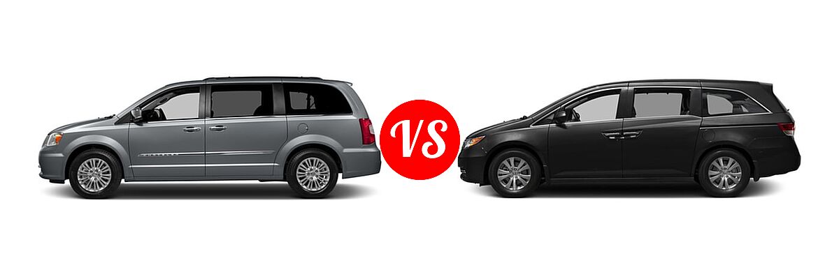 2016 Chrysler Town and Country Minivan Touring-L / Touring-L Anniversary Edition vs. 2016 Honda Odyssey Minivan EX - Side Comparison