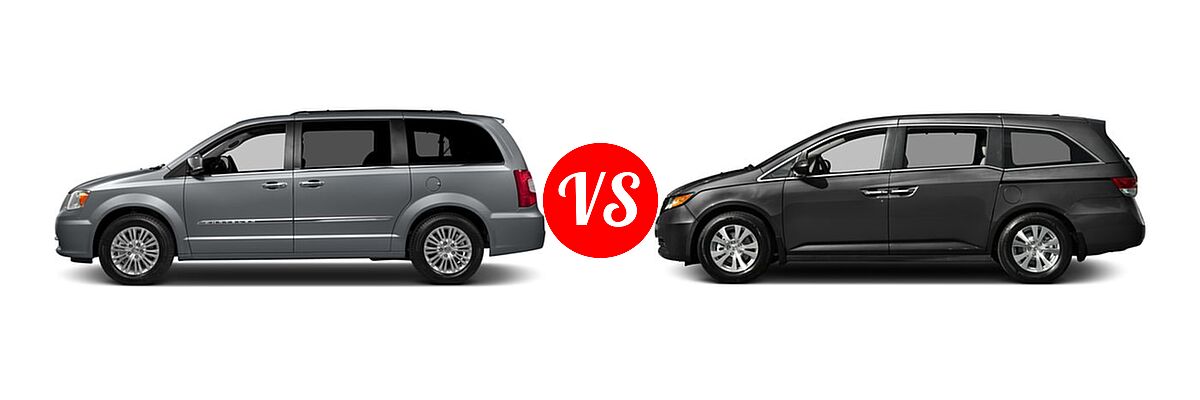 2016 Chrysler Town and Country Minivan Touring-L / Touring-L Anniversary Edition vs. 2016 Honda Odyssey Minivan SE - Side Comparison