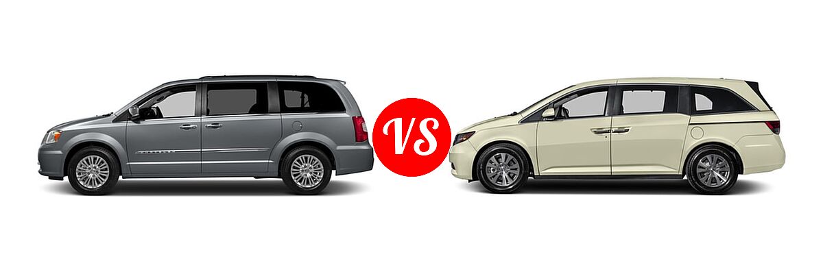 2016 Chrysler Town and Country Minivan Touring-L / Touring-L Anniversary Edition vs. 2016 Honda Odyssey Minivan EX-L - Side Comparison