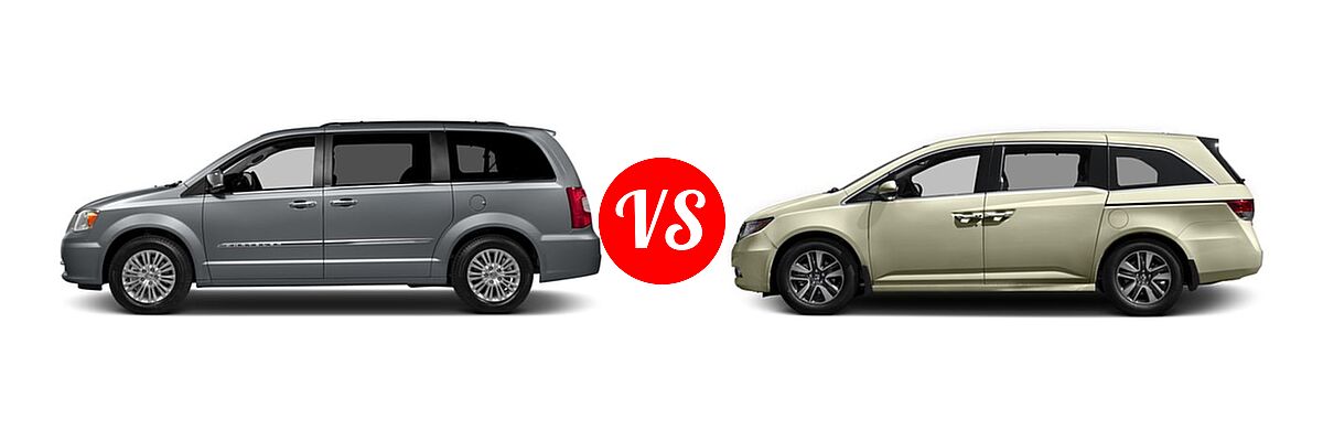 2016 Chrysler Town and Country Minivan Touring-L / Touring-L Anniversary Edition vs. 2016 Honda Odyssey Minivan Touring Elite - Side Comparison