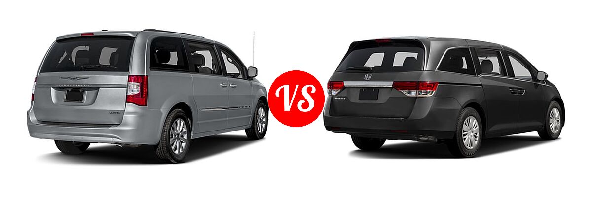 2016 Chrysler Town and Country Minivan Limited / Limited Platinum vs. 2016 Honda Odyssey Minivan LX - Rear Right Comparison