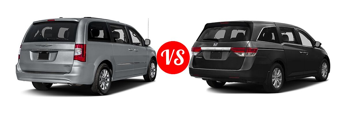 2016 Chrysler Town and Country Minivan Limited / Limited Platinum vs. 2016 Honda Odyssey Minivan EX - Rear Right Comparison