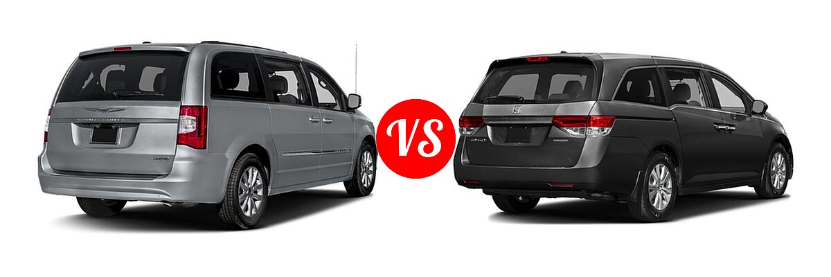 2016 Chrysler Town and Country Minivan Limited / Limited Platinum vs. 2016 Honda Odyssey Minivan SE - Rear Right Comparison