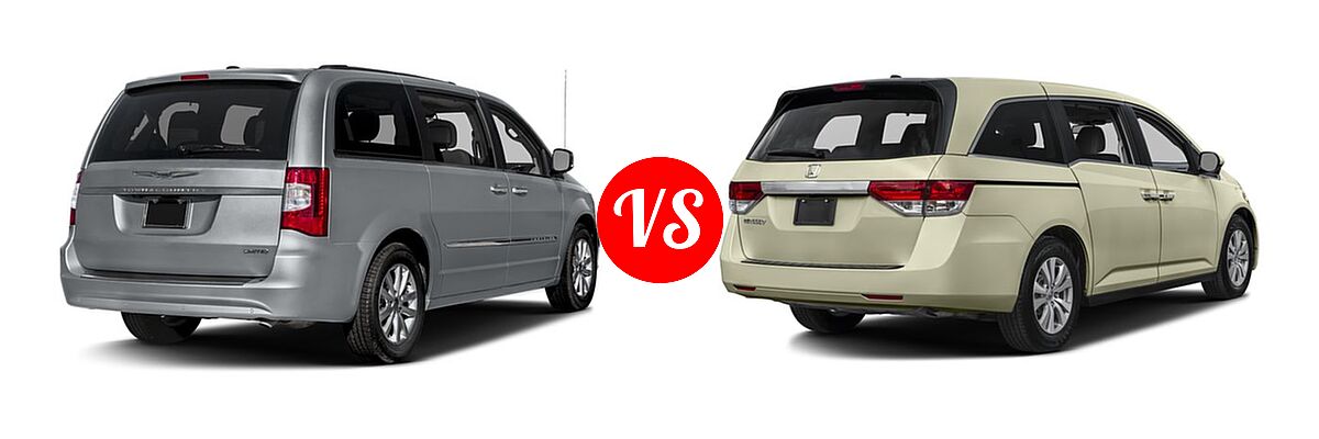 2016 Chrysler Town and Country Minivan Limited / Limited Platinum vs. 2016 Honda Odyssey Minivan EX-L - Rear Right Comparison