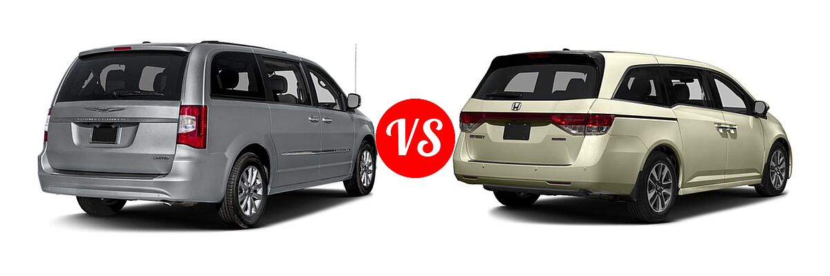 2016 Chrysler Town and Country Minivan Limited / Limited Platinum vs. 2016 Honda Odyssey Minivan Touring - Rear Right Comparison