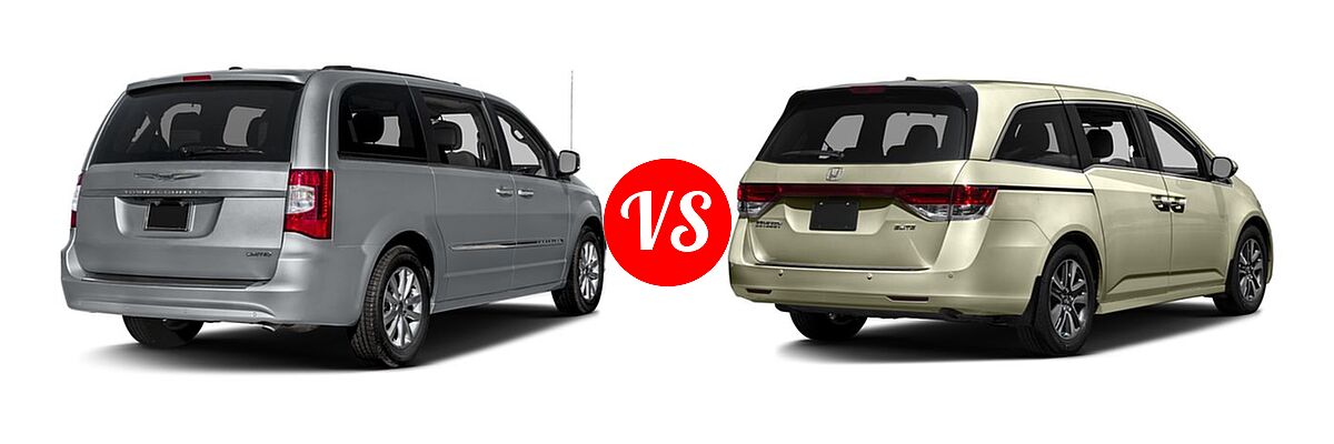 2016 Chrysler Town and Country Minivan Limited / Limited Platinum vs. 2016 Honda Odyssey Minivan Touring Elite - Rear Right Comparison