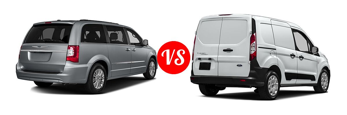2016 Chrysler Town and Country Minivan Touring-L / Touring-L Anniversary Edition vs. 2016 Ford Transit Connect Minivan XL / XLT - Rear Right Comparison