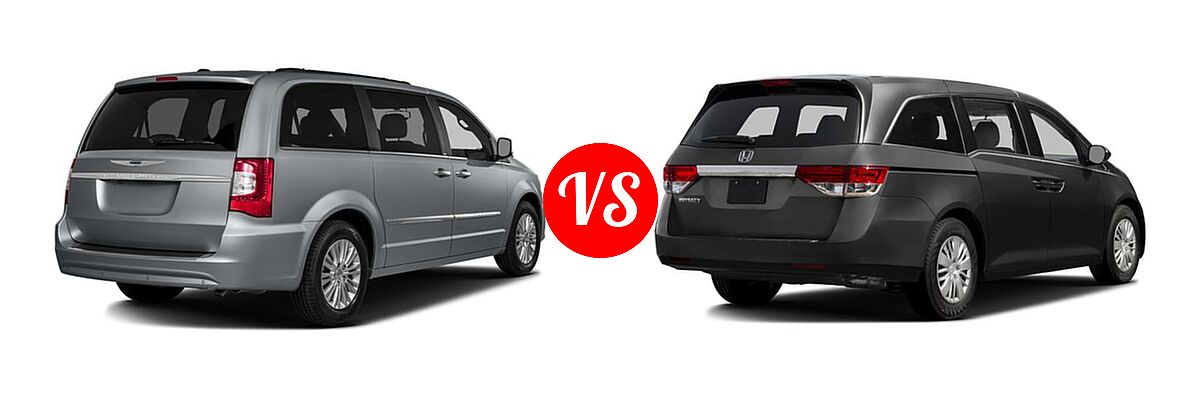 2016 Chrysler Town and Country Minivan Touring-L / Touring-L Anniversary Edition vs. 2016 Honda Odyssey Minivan LX - Rear Right Comparison