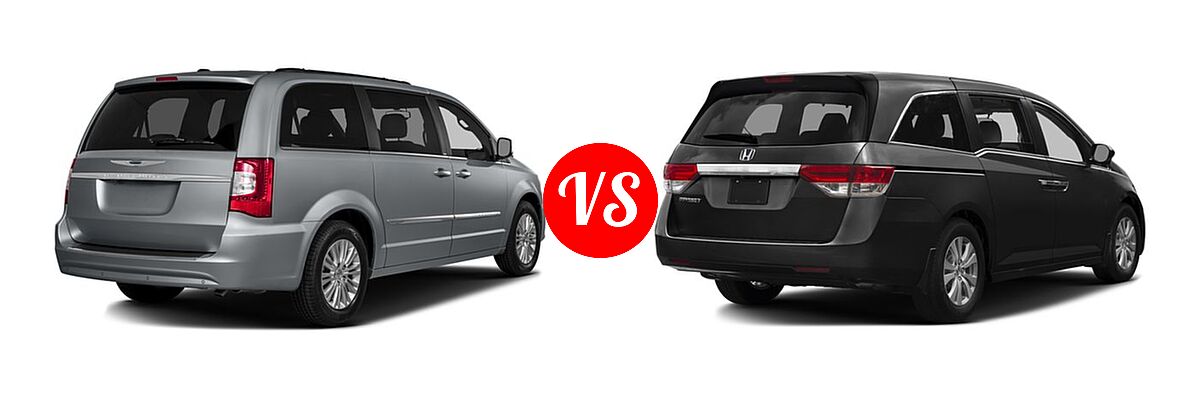 2016 Chrysler Town and Country Minivan Touring-L / Touring-L Anniversary Edition vs. 2016 Honda Odyssey Minivan EX - Rear Right Comparison