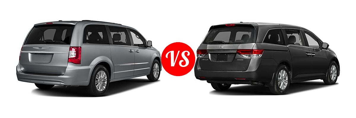 2016 Chrysler Town and Country Minivan Touring-L / Touring-L Anniversary Edition vs. 2016 Honda Odyssey Minivan SE - Rear Right Comparison