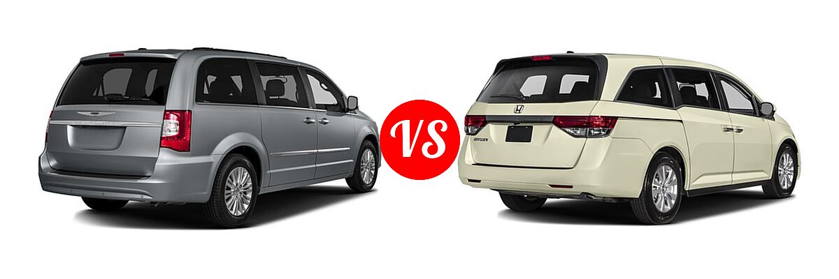 2016 Chrysler Town and Country Minivan Touring-L / Touring-L Anniversary Edition vs. 2016 Honda Odyssey Minivan EX-L - Rear Right Comparison